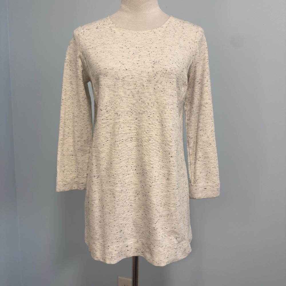 J. Jill Women’s Speckled‎ 3/4 Sleeve Sweater Sweatshirt Size XS Oatmeal